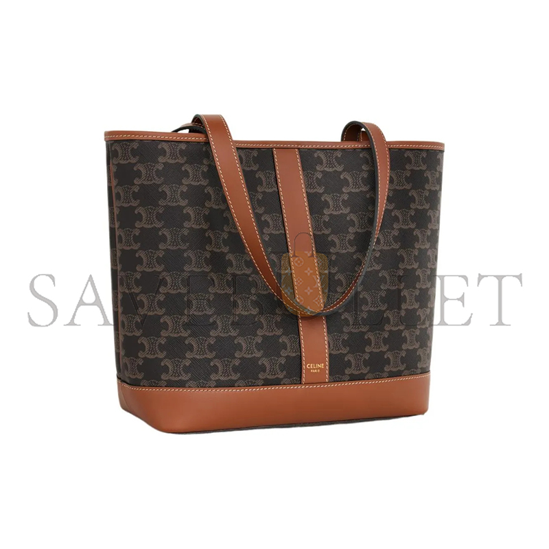 CELINE SMALL TOTE BAG TRIOMPHE IN TRIOMPHE CANVAS AND LAMBSKIN 115082CAS.04LU (26.5*23*12cm)