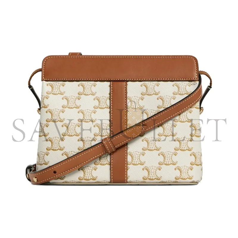 CELINE SHOULDER BAG IN TEEN CABAS DE FRANCE CANVAS AND CALFSKIN 191992BZJ.01BC (19*16*11cm)