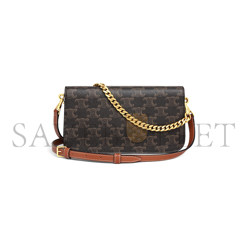 CELINE MULTIPOCHETTE IN TRIOMPHE CANVAS AND CALFSKIN 10L972DQB.04LU (20.5*11*4cm)