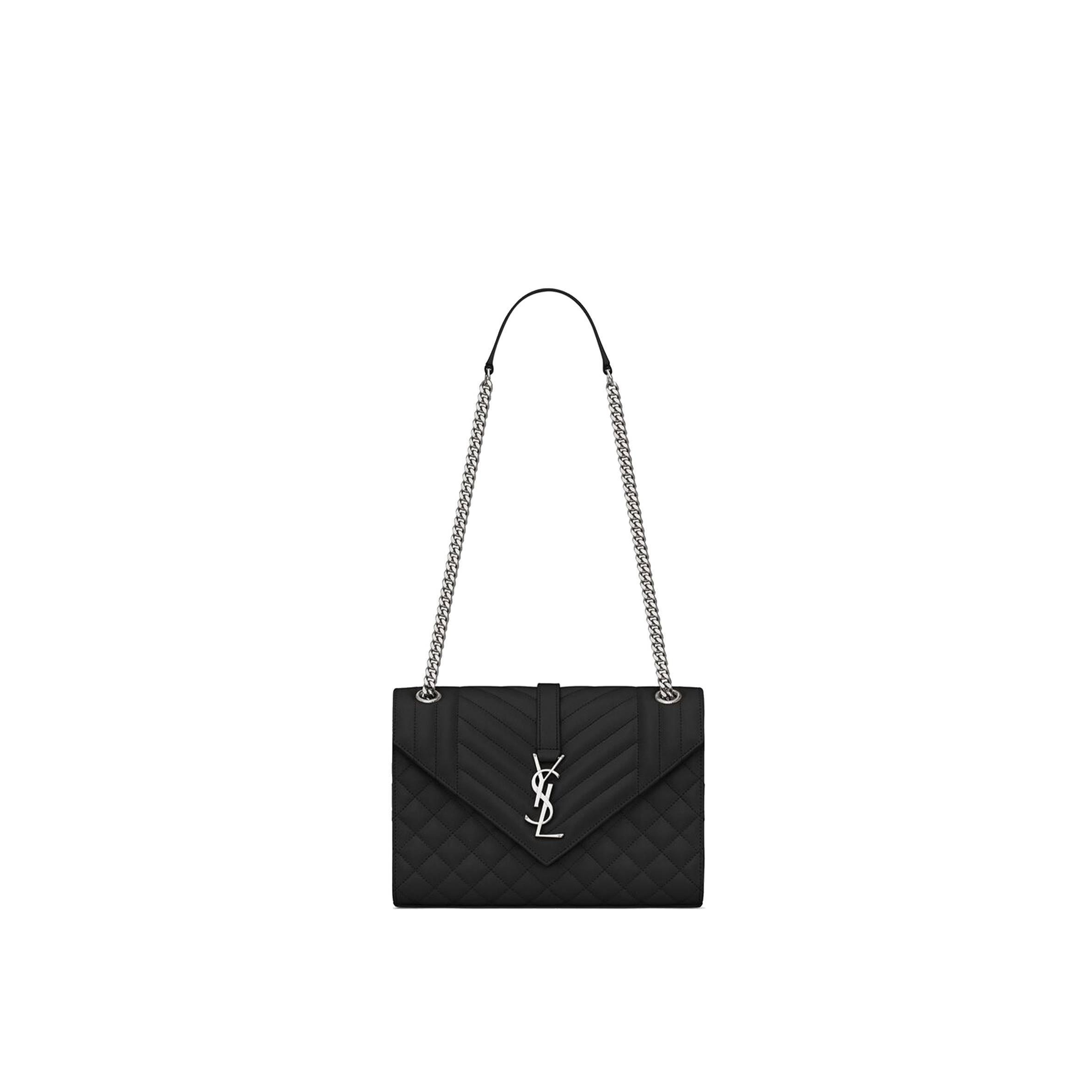 YSL ENVELOPE MEDIUM CHAIN BAG IN MIX MATELASSÉ GRAIN DE POUDRE EMBOSSED LEATHER 600185BOW921000 (24*17.5*6cm) YSL ENVELOPE MEDIUM CHAIN BAG IN MIX MATELASSÉ GRAIN DE POUDRE EMBOSSED LEATHER 600185BOW921000 (24*17.5*6cm)
