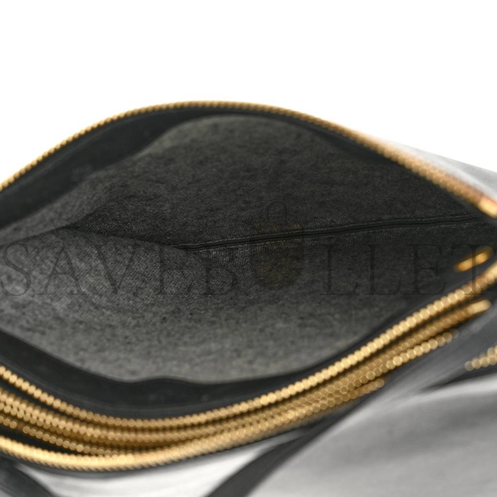 CELINE LAMBSKIN SMALL TRIO CROSSBODY BAG BLACK (22*15*4cm)v CELINE LAMBSKIN SMALL TRIO CROSSBODY BAG BLACK (22*15*4cm)v